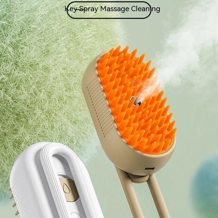 New Pet Spray Comb for Cats and Dogs Pet Electric Spray Hair Removal Comb One Key Spray Anti-Flying Massage Brush, Clean Massage