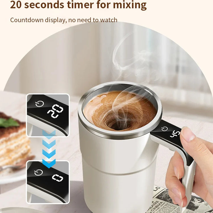 Automatic Stirring Cup Rechargeable Portable Coffee Electric Stirring Stainless Steel Mixer Rotating Magnetic Self Stirring Mugs