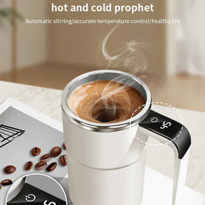 Automatic Stirring Cup Rechargeable Portable Coffee Electric Stirring Stainless Steel Mixer Rotating Magnetic Self Stirring Mugs