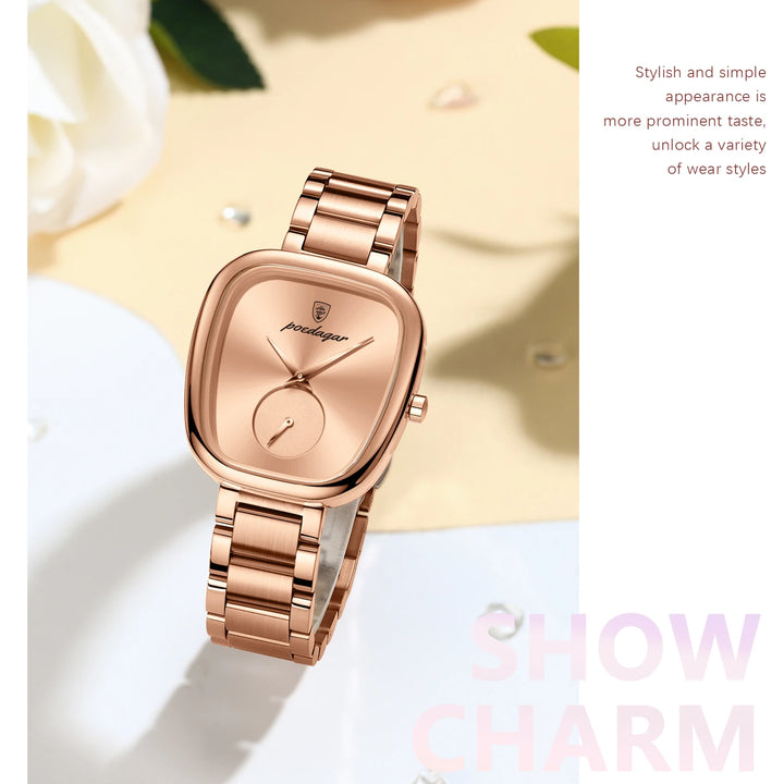 POEDAGAR Luxury Watch for Woman Waterproof Stainless Steel Quartz Ladies Watch High Quality Women's Watches Elegant Female Clock