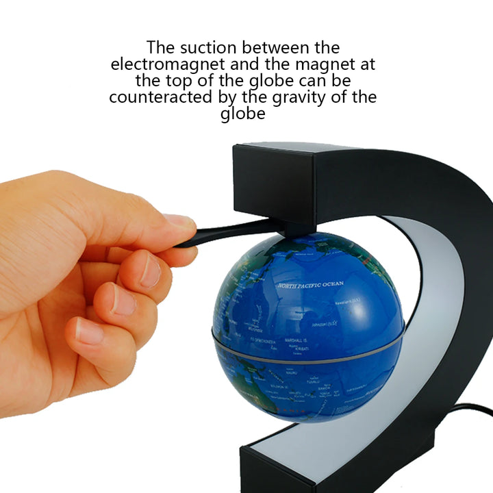 World Map Magnetic Levitation Globe LED Rotating Earth Floating Levitating Lamp O/C Shape Bedside Lights Novelty Birthday Gift