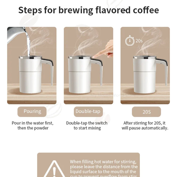 Automatic Stirring Cup Rechargeable Portable Coffee Electric Stirring Stainless Steel Mixer Rotating Magnetic Self Stirring Mugs