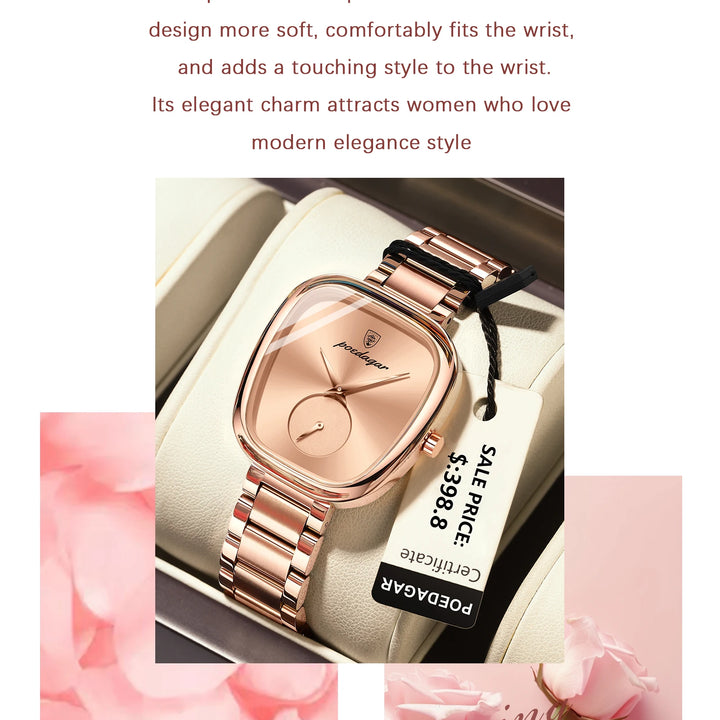 POEDAGAR Luxury Watch for Woman Waterproof Stainless Steel Quartz Ladies Watch High Quality Women's Watches Elegant Female Clock