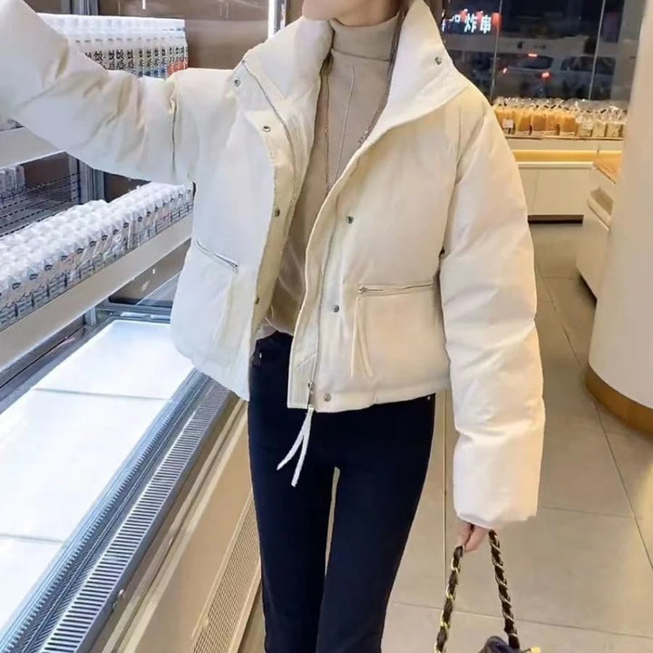 Women's Jacket 2024 New in Cotton-padded Clothes Short Korean Fashion Stand Collar Thicken Bread Jacket Women Coat Tops Winter