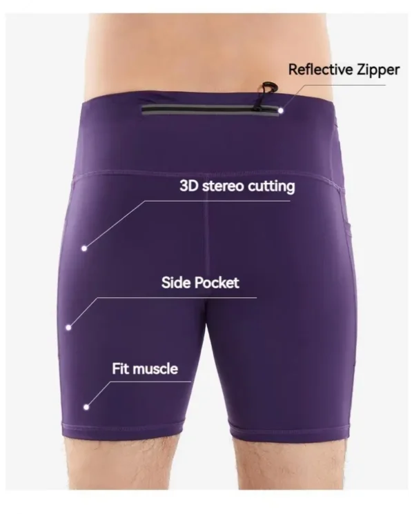 (Mul-Pockets Compression Shorts 3.0)Men Marathon Running Shorts Quick Dry Exercise Training Jogging Cycling Fitness Tight Shorts - Image 14