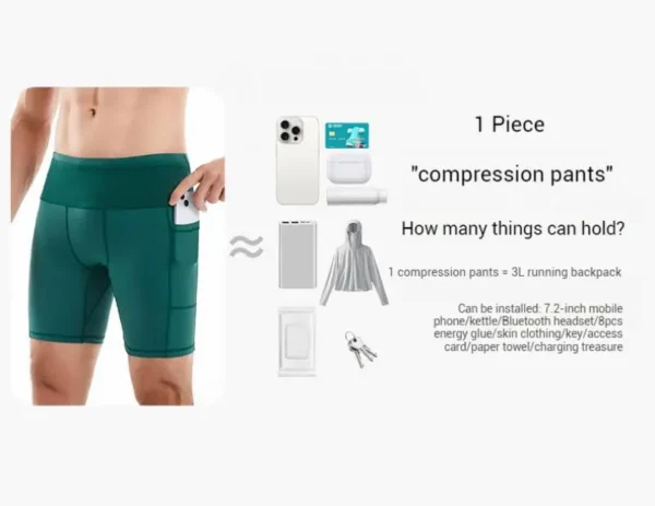 (Mul-Pockets Compression Shorts 3.0)Men Marathon Running Shorts Quick Dry Exercise Training Jogging Cycling Fitness Tight Shorts - Image 19
