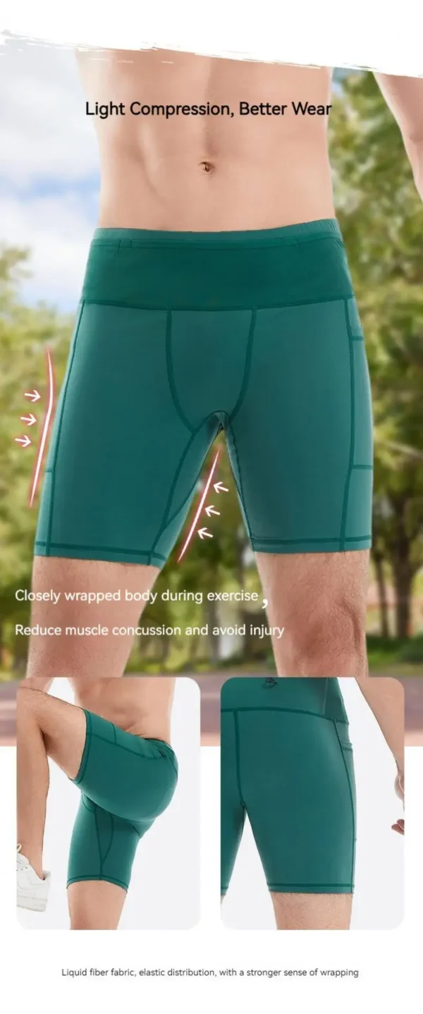 (Mul-Pockets Compression Shorts 3.0)Men Marathon Running Shorts Quick Dry Exercise Training Jogging Cycling Fitness Tight Shorts - Image 15